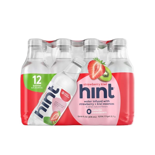 Hint Hint Strawberry Kiwi Essence Water 16 fl. oz., PK12 HINT-SK